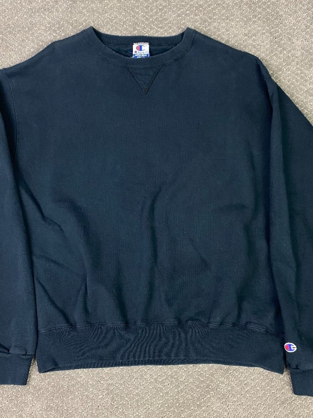 Vintage Champion Crewneck Sweatshirt Mens XXL Blue Sun Faded Made in USA 90s Y2K
